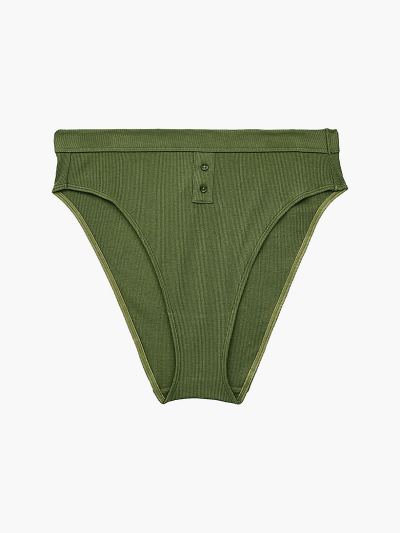 Calvin Klein Underwear HU553855 | Calvin Klein Ribbed Női High Leg Rövidnadrág Szürke / Zöld